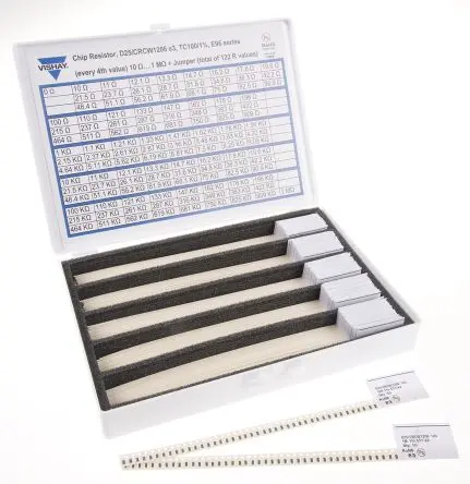Produktfoto 1 von Vishay D25/CRCW1206 Widerstandssortiment 122, 10 Ω → 1 MΩ, Dickschicht 6100, Oberfläche