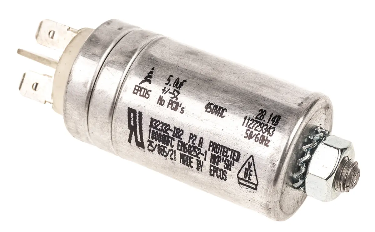 Produktfoto 1 von TDK B32332 5 μF 450V ac 450 V dc S2 Folienkondensator, Mit Gewindebolzen 2