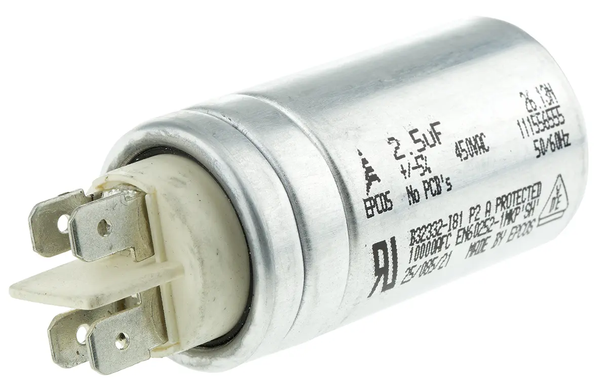 Produktfoto 1 von TDK B32332 2.5 μF 450V ac 450 V dc S2 Folienkondensator, Mit Gewindebolzen 2