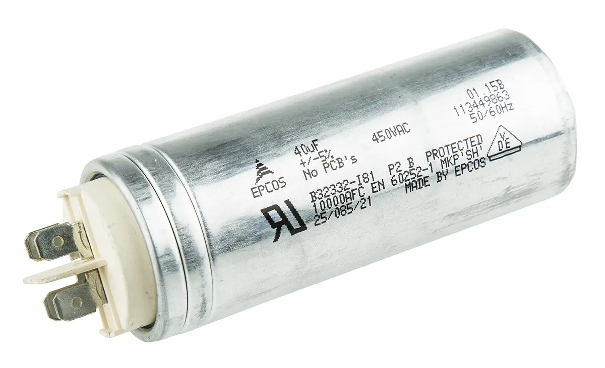 Produktfoto 1 von TDK B32332 40 μF 450V ac 450 V dc S2 Folienkondensator, Mit Gewindebolzen 2