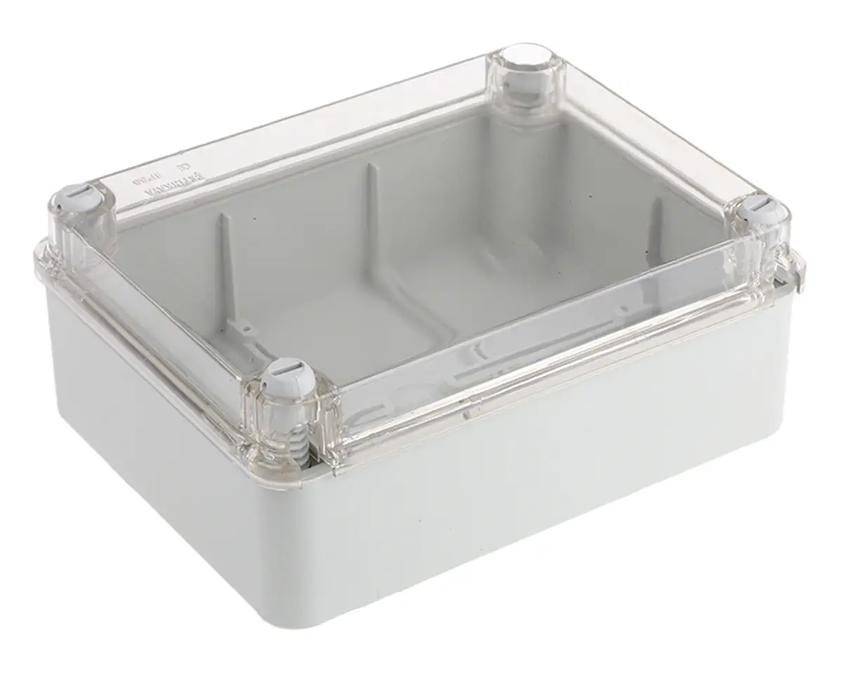 Produktfoto 1 von RS PRO; Gehäuse; ABS; Grau; IK10 IP55 Breite 80 mm Höhe 200 mm Länge 155 mm