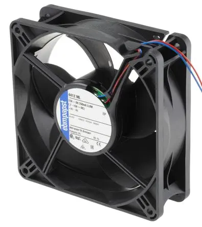 Produktfoto 1 von ebm-papst 4400 Axiallüfter, Kugel, 12V dc / 3 W 250 mA, 3000 U/min, 168 m³/h IP54 119 mm 119mm 38 mm
