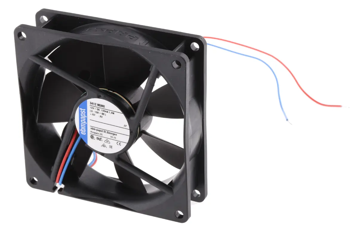 Produktfoto 1 von ebm-papst 3400 N DC-Axiallüfter, Gleitlager, 12 V dc / 1.6W, 92 x 92 x 25mm, 2300U/min, 72m³/h