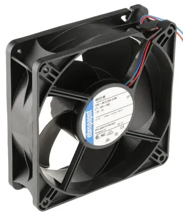 ebm-papst 4400 Axiallüfter, Kugel, 12V dc / 3.8 W 316 mA, 3300 U/min, 184 m³/h IP54 119 mm 119mm 38 mm