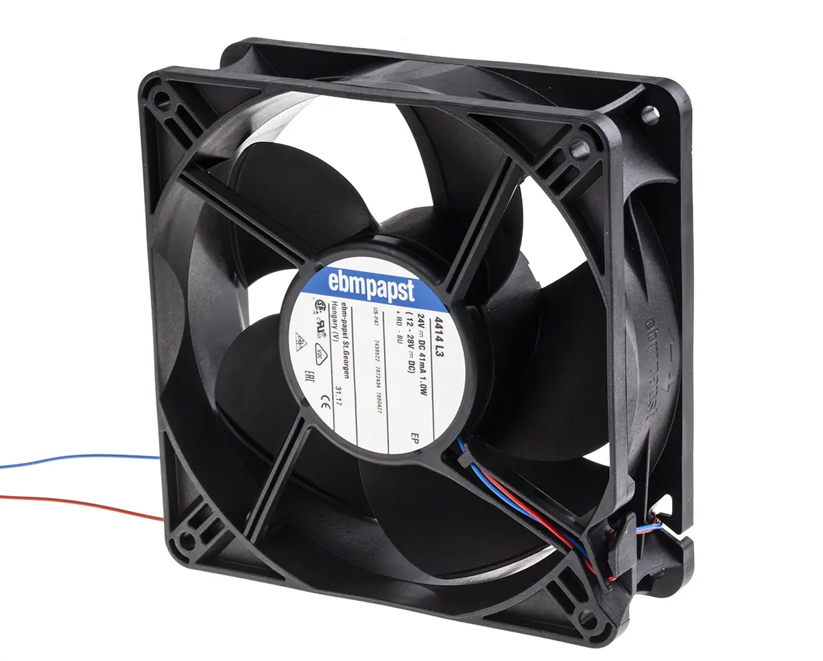 Produktfoto 1 von ebm-papst 4400 Axiallüfter, Kugel, 24V dc / 1 W 41 mA, 1800 U/min, 100 m³/h IP54 119 mm 119mm 38 mm