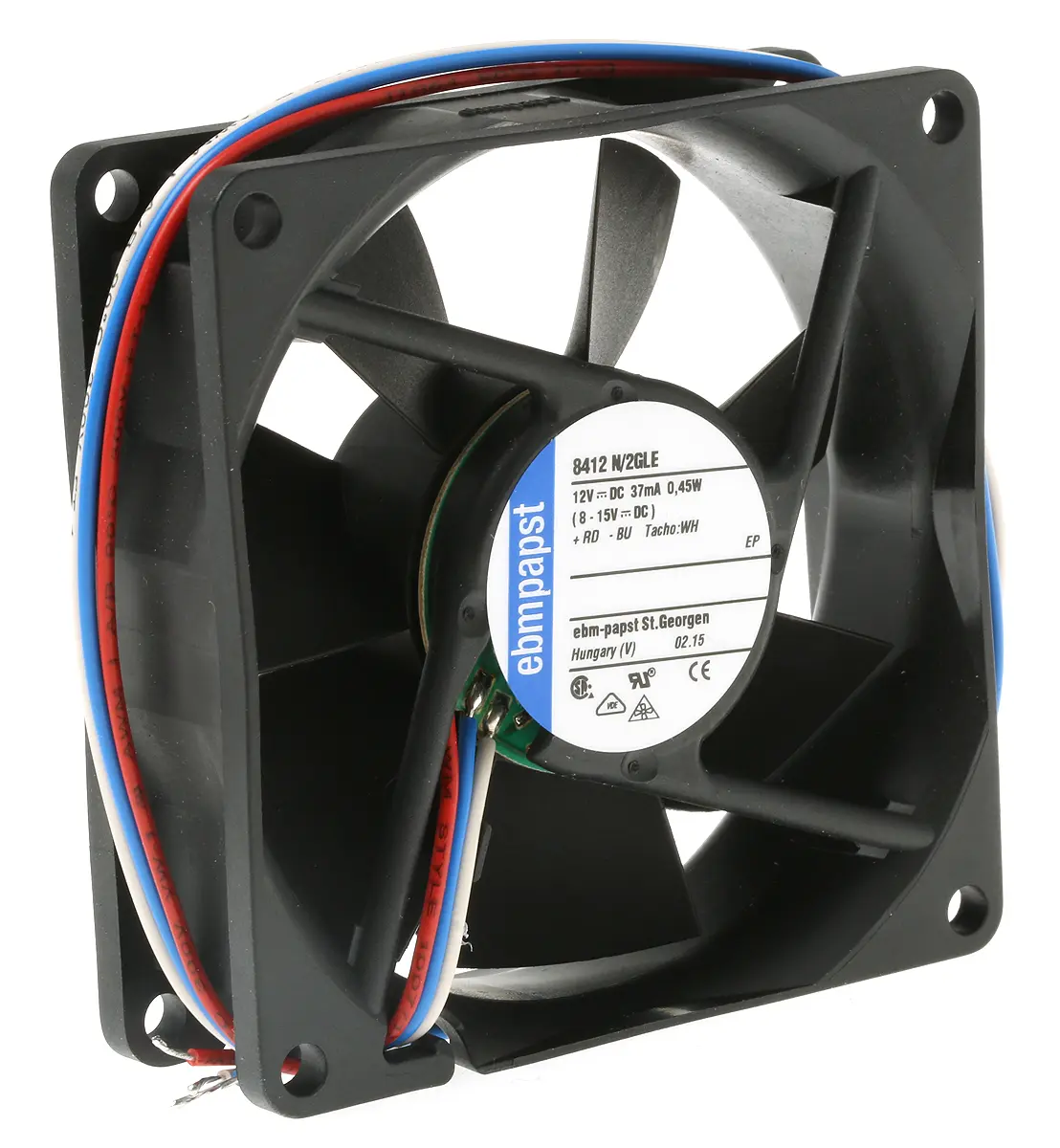 Produktfoto 1 von ebm-papst 8400 N DC-Axiallüfter, Gleitlager, 12 V dc / 500mW, 80 x 80 x 25mm, 1500U/min, 33m³/h