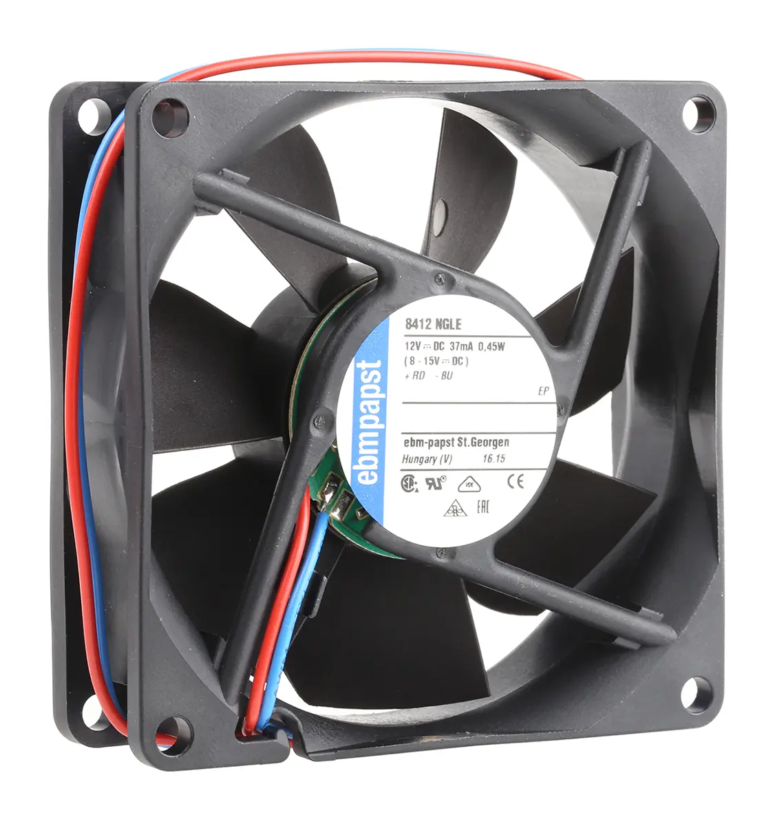 Produktfoto 1 von ebm-papst 8400 N DC-Axiallüfter, Gleitlager, 12 V dc / 500mW, 80 x 80 x 25mm, 1500U/min, 33m³/h