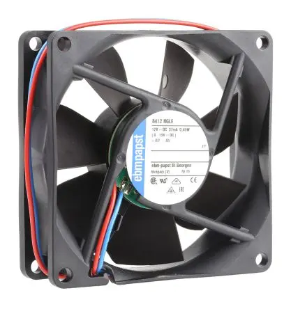 Produktfoto 1 von ebm-papst 8400 N Axiallüfter, Hülse, 12V dc / 500 mW 0.41 mA, 1500 U/min, 33 m³/h IP68 80 mm 80mm 25 mm