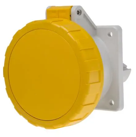 Produktfoto 1 von Scame Optima Industrie-Steckdose Gelb, 130V 2P+PE / 32A, Panel IP67