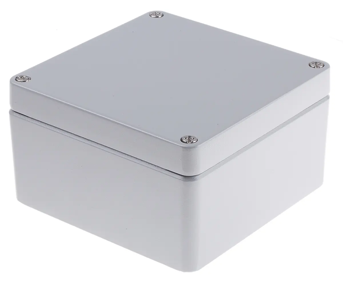 Produktfoto 1 von RS PRO; Gehäuse; Aluminiumdruckguss; Grau IP66 Breite 160 mm Höhe 91 mm Länge 160 mm