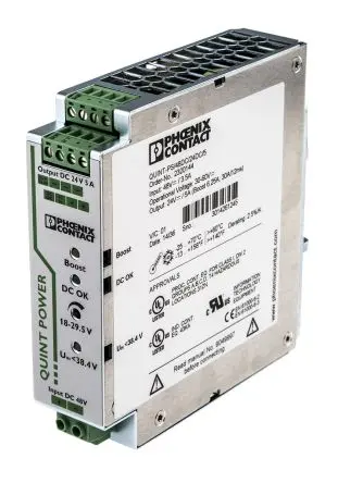 Produktfoto 1 von Phoenix Contact QUINT-PS/48DC/24DC/5 DC/DC Konverter, 24V dc OUT 5 A DIN-Hutschiene 60V dc 1.5 kV dc 120 W 70 °C 70 °C