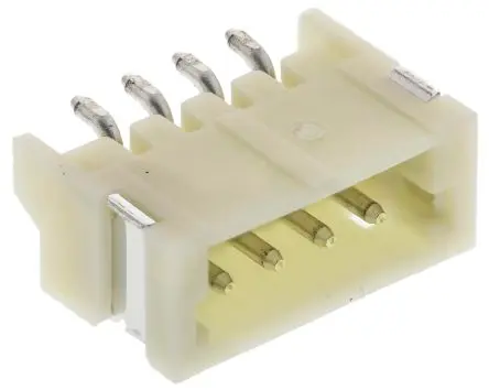 Produktfoto 1 von JST ZH Leiterplattenleiste gewinkelt, 4-polig / 1-reihig, Raster 1.5 mm Raster Oberfläche, Kabel-Platine, Ummantelt