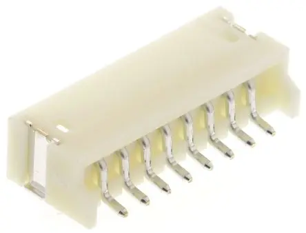 Produktfoto 1 von JST ZH Leiterplattenleiste gewinkelt, 8-polig / 1-reihig, Raster 1.5 mm Raster Oberfläche, Kabel-Platine, Ummantelt