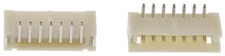 Produktfoto 1 von JST ZH Leiterplattenleiste Eingang oben, 7-polig / 1-reihig, Raster 1.5 mm Raster Oberfläche, Kabel-Platine, Ummantelt