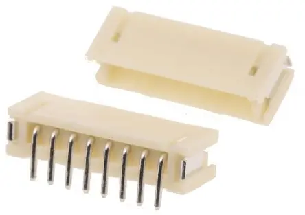 Produktfoto 1 von JST ZH Leiterplattenleiste Eingang oben, 8-polig / 1-reihig, Raster 1.5 mm Raster Oberfläche, Kabel-Platine, Ummantelt