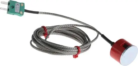 Produktfoto 1 von RS PRO Edelstahl Knopfmagnet-Thermoelement Typ K, Ø 4.5 mm x 2 m -50 °C → 250 °C