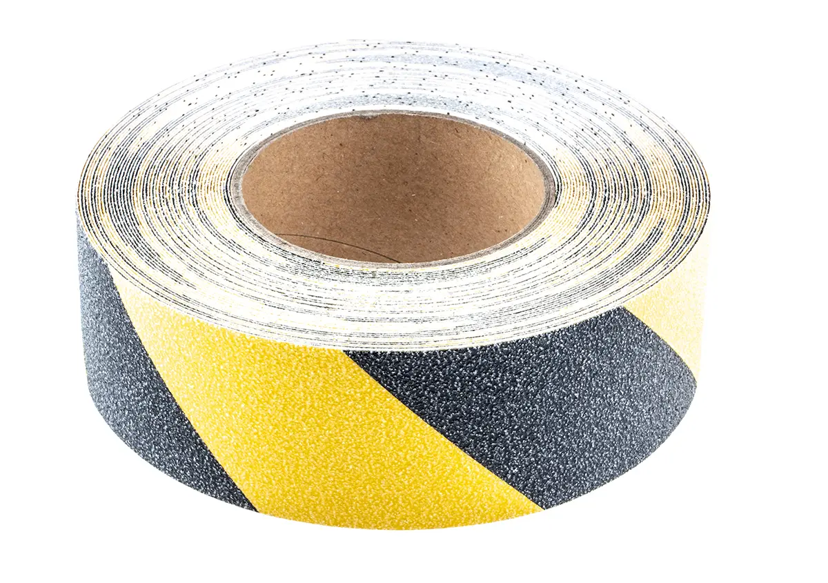 Produktfoto 1 von RS PRO Polyethylen Trassierband Schwarz, Gelb Typ Trassierband, Stärke 1.05 mm, 50 mm x 18.3 m