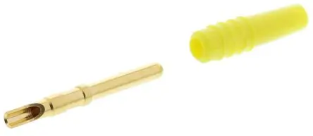 Produktfoto 1 von Staubli 2 mm Stecker Gelb Prüfspitze, Kontakt Gold, 30 V, 60V dc 10A Lot