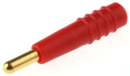 Produktfoto 1 von Staubli 2 mm Stecker Rot Prüfspitze, Kontakt Gold, 30 V, 60V dc 10A Lot