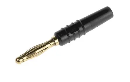 Produktfoto 1 von Staubli 2 mm Stecker Schwarz Bananenstecker, Kontakt Gold, 30 V, 60V dc 10A Lot