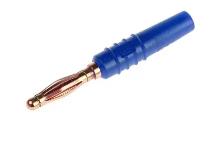 Produktfoto 1 von Staubli 2 mm Stecker Blau Bananenstecker, Kontakt Gold, 30 V, 60V dc 10A Lot
