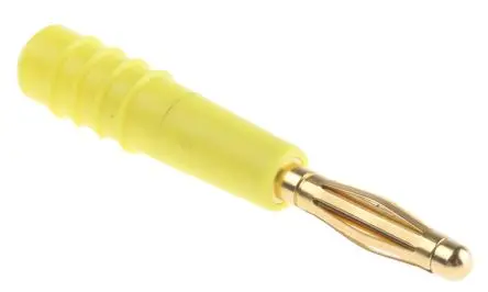 Produktfoto 1 von Staubli 2 mm Stecker Gelb Bananenstecker, Kontakt Gold, 30 V, 60V dc 10A Lot