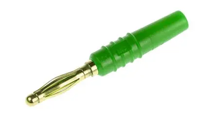 Produktfoto 1 von Staubli 2 mm Stecker Grün Bananenstecker, Kontakt Gold, 30 V, 60V dc 10A Lot