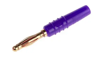 Produktfoto 1 von Staubli 2 mm Stecker Violett Bananenstecker, Kontakt Gold, 30 V, 60V dc 10A Lot