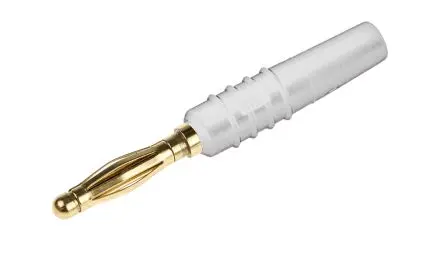 Produktfoto 1 von Staubli 2 mm Stecker Weiß Bananenstecker, Kontakt Gold, 30 V, 60V dc 10A Lot