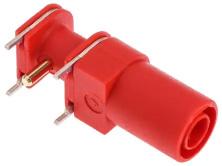Produktfoto 1 von Staubli 4 mm Buchse Rot Buchse für Laborstecker, Kontakt Gold, 1000V 24A Lot