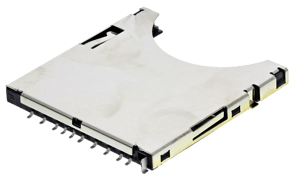 Produktfoto 1 von Wurth Elektronik 693 SD, Gerade Steckverbinder für Speicherkarten Buchse, 9-polig / 2-reihig SMD, Raster 1.7 mm,