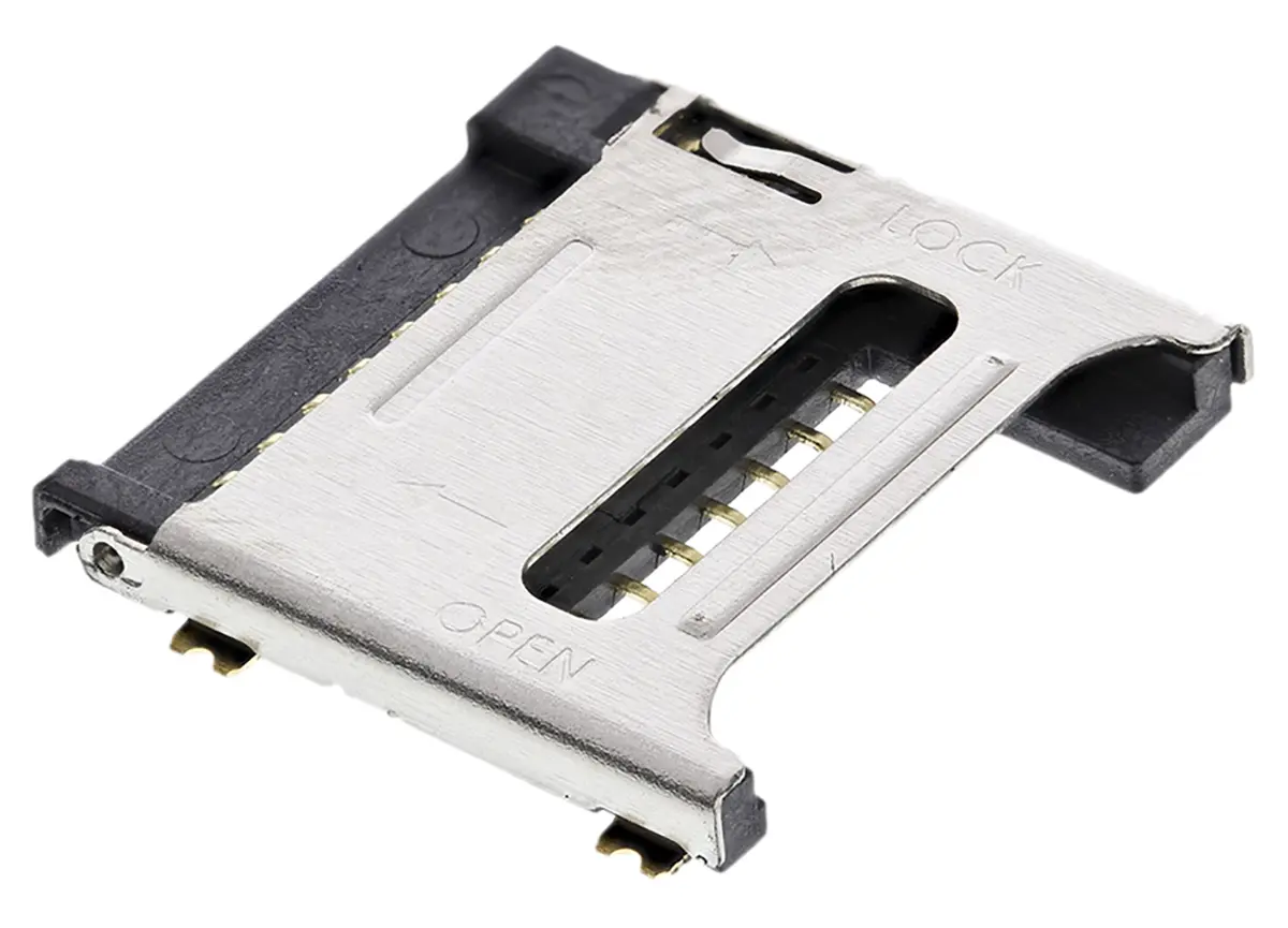 Produktfoto 1 von Wurth Elektronik 693 MicroSD, Gerade Steckverbinder für Speicherkarten Buchse, 8-polig / 2-reihig SMD, Raster 1.1 mm,