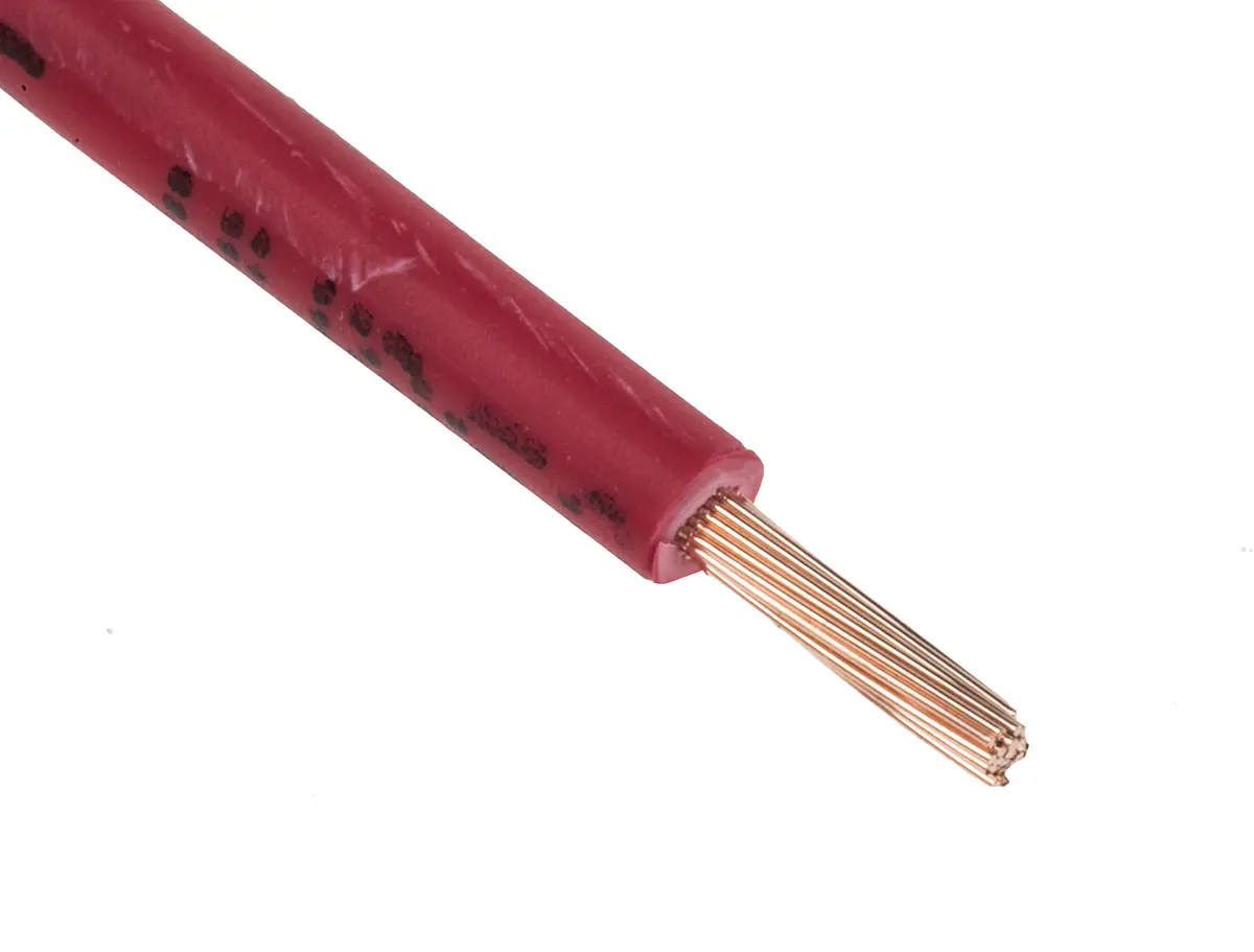 Produktfoto 1 von RS PRO H05Z-K Einzeladerleitung 1mm2, 17 AWG 100m Rot Halogenfrei isoliert Ø 2.52mm 32/0.2 mm Litzen 2491B