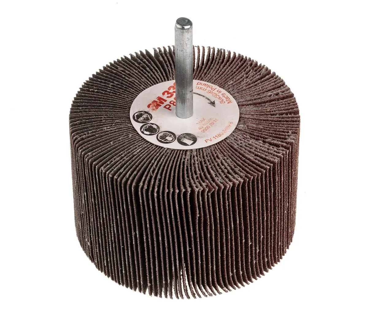 Produktfoto 1 von 3M 339 Schleifscheibe, Korngröße P80 Aluminiumbeschichtet, 80 mm x 50 mm, 9500 rpm