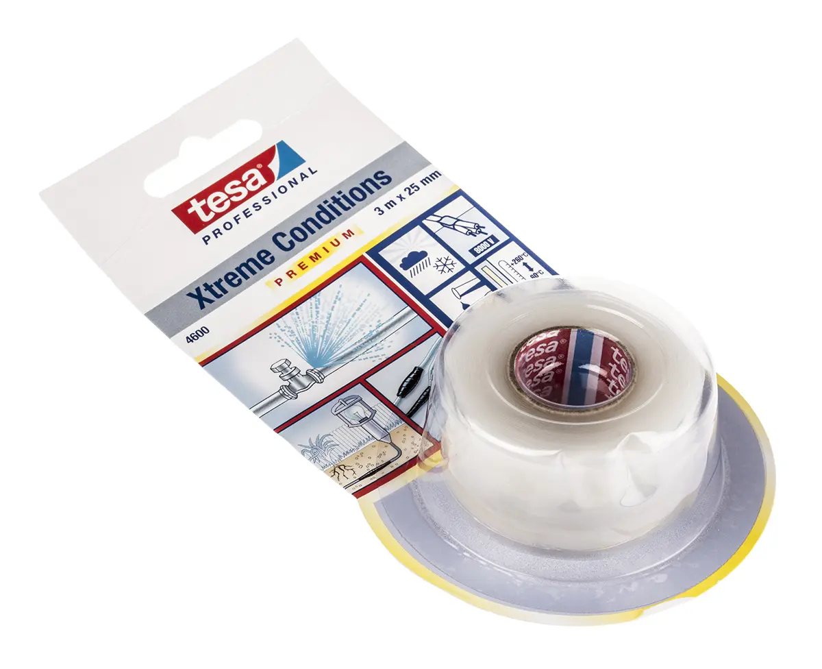 Produktfoto 1 von Tesa 4600 Silikon Klebeband, selbstverschweissend, Klar, Stärke 0.5 mm, 25 mm x 3 m