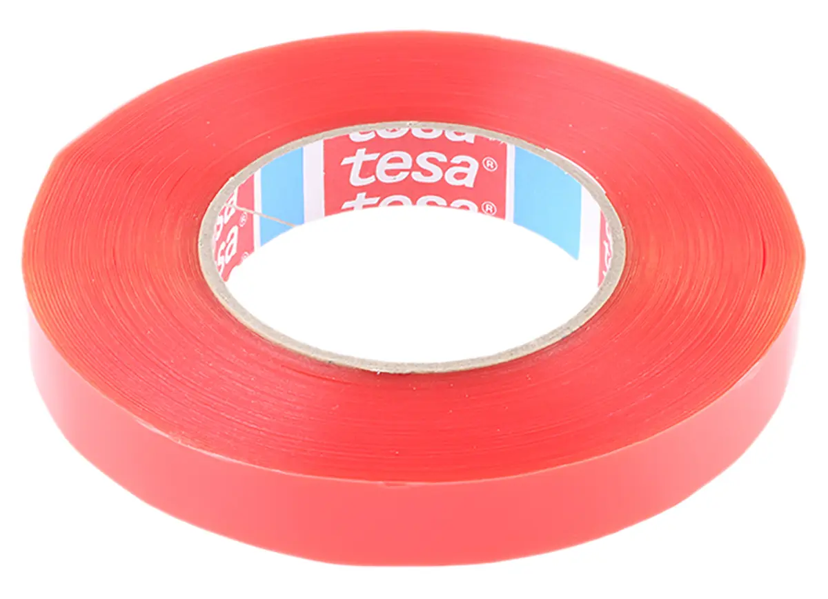 Produktfoto 1 von Tesa 04967-00011-06 Kunststoff-Klebeband doppelseitig, transparent, -40°C bis +200°C, Stärke 0.160mm, 19mm x 50m
