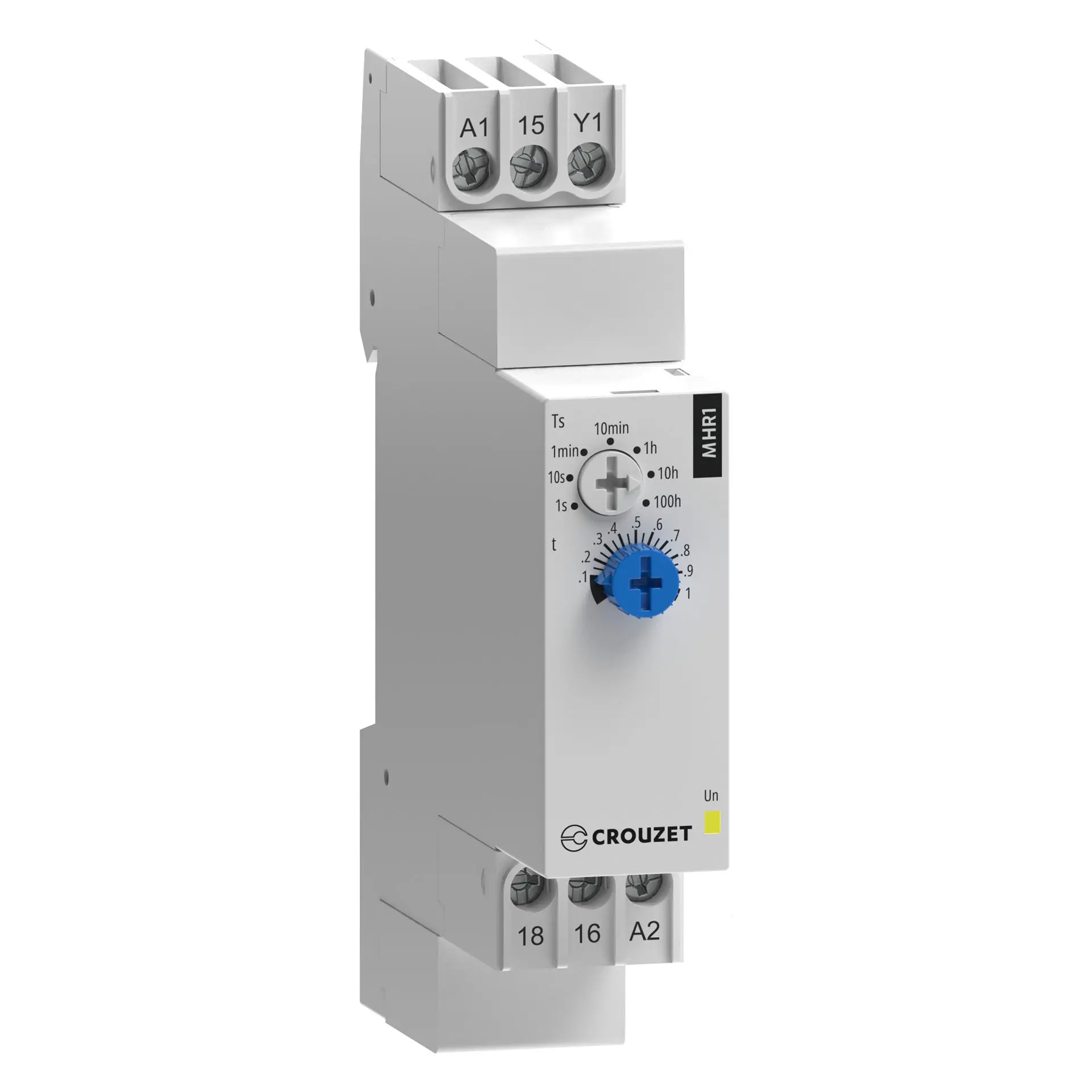 Produktfoto 1 von Crouzet Zeitrelais, DIN-Schienen, 0.1 s → 100h, 24 → 240 V ac, 24V dc, 1 Kont. Einfach, 1-poliger Wechsler