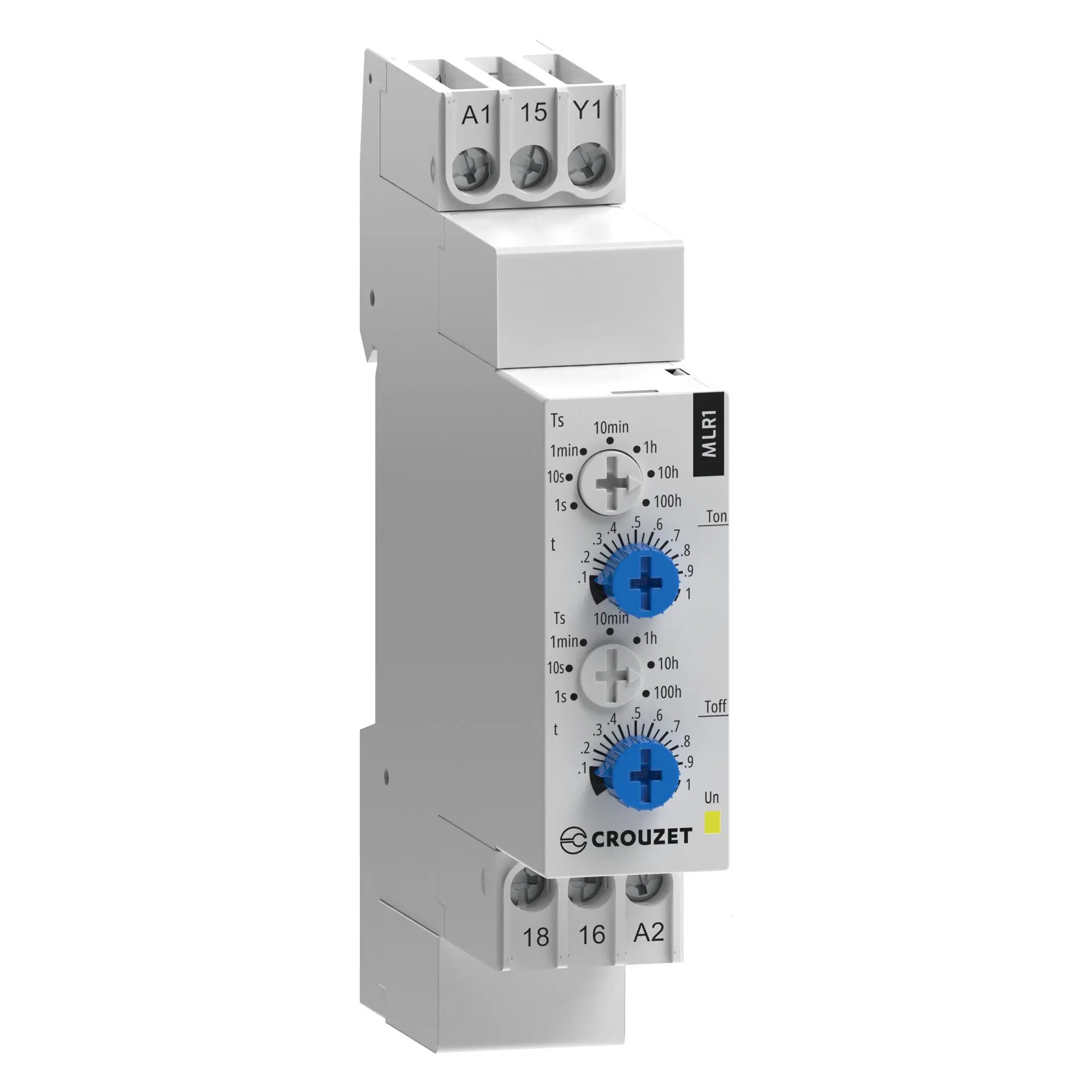 Produktfoto 1 von Crouzet Zeitrelais, DIN-Schienen, 0.1 s → 100h, 24 → 240 V ac, 24V dc, 1 Kont. Einfach, 1-poliger Wechsler