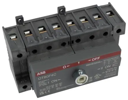 Produktfoto 1 von ABB OT Trennschalter 4-polig DIN-Hutschiene 80A 18.5 kW IP20 3-phasig
