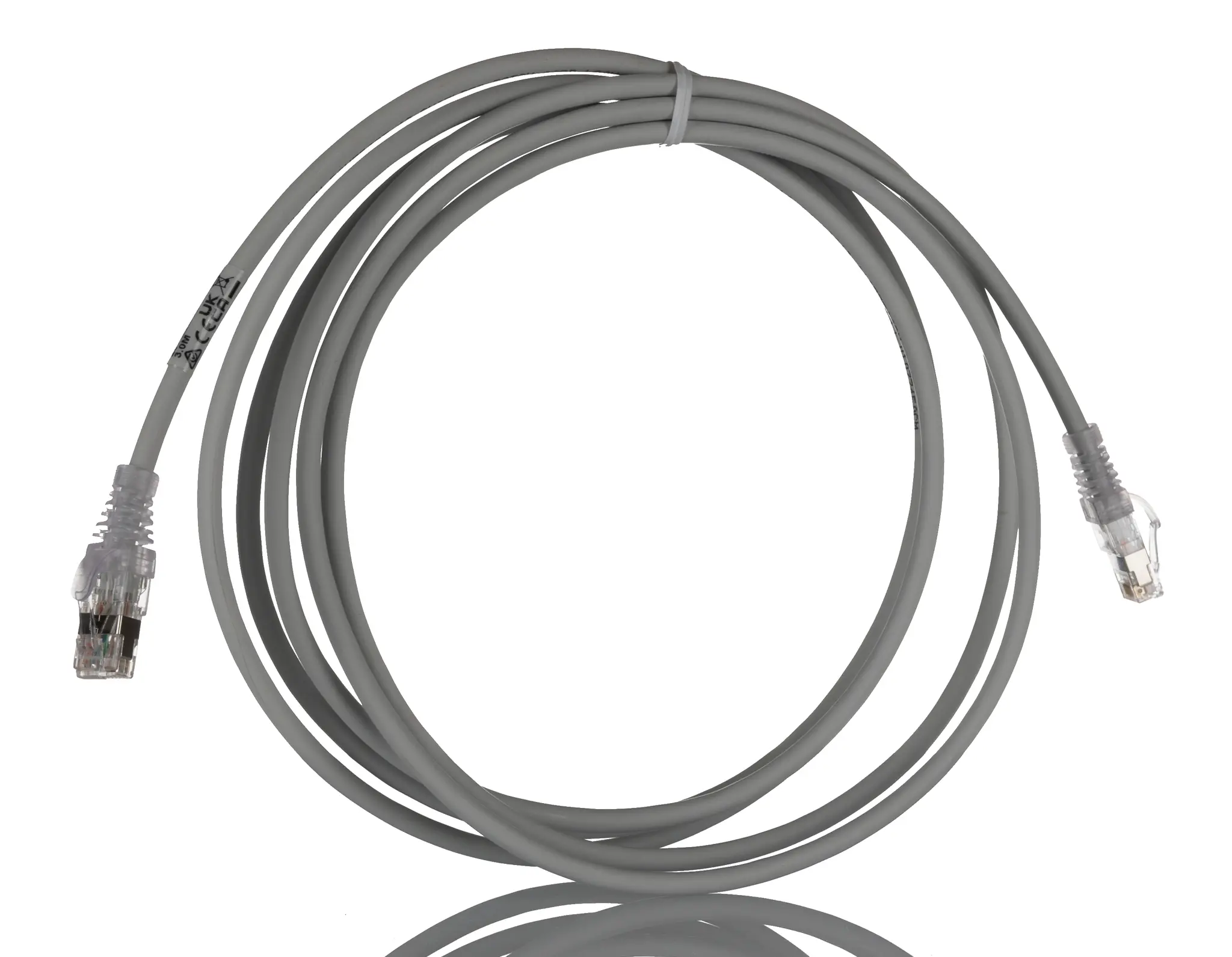 Produktfoto 1 von Molex Premise Networks Cat6a Ethernet-Kabel, 3 m, Grau STP Stecker, A RJ45 Stecker, B RJ45, Raucharm halogenfrei