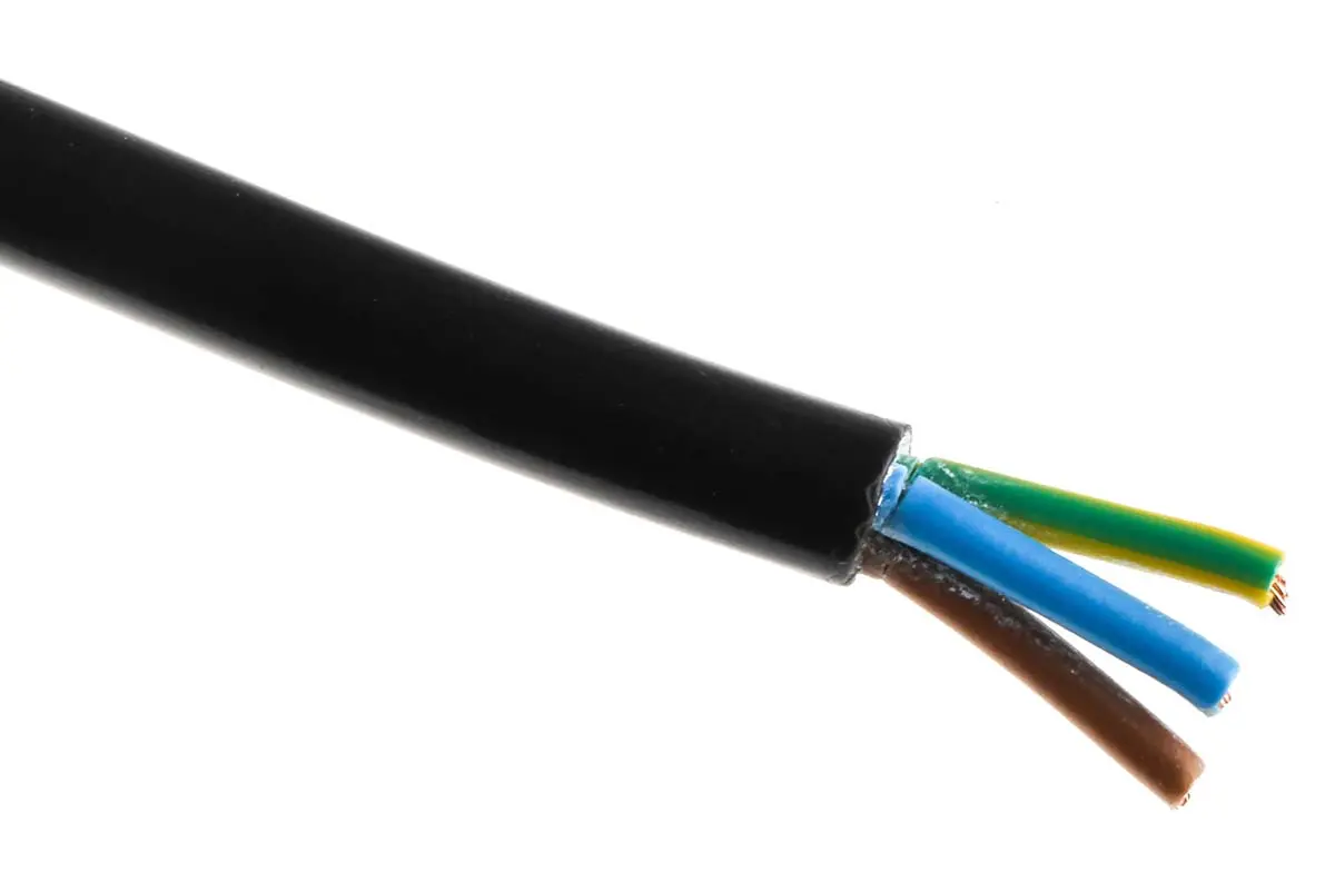 Produktfoto 1 von RS PRO H03VV-F Netzkabel, 3-adrig Schwarz /Ø 5.97 mm Außen-ø , 100 m 70 °C, 300 V, Polyvinylchlorid