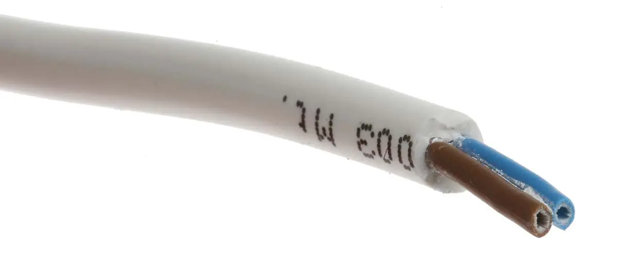 Produktfoto 1 von RS PRO H03VV-F Netzkabel, 2-adrig Weiß /Ø 5.06 mm Außen-ø , 100 m 70 °C, 300 V, 500 V, Polyvinylchlorid