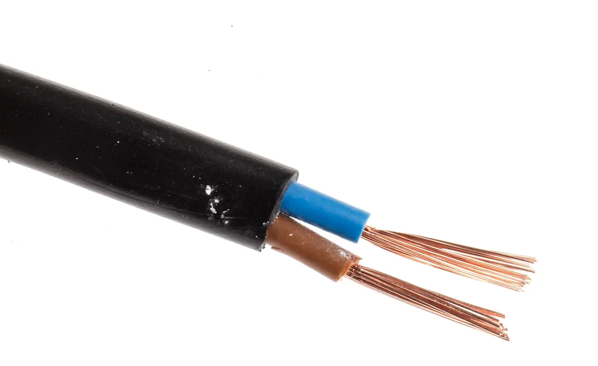 Produktfoto 1 von RS PRO H03VVH2-F Netzkabel, 2-adrig Schwarz /Ø 5.76 mm Außen-ø , 100 m 70 °C, 300 V, Polyvinylchlorid