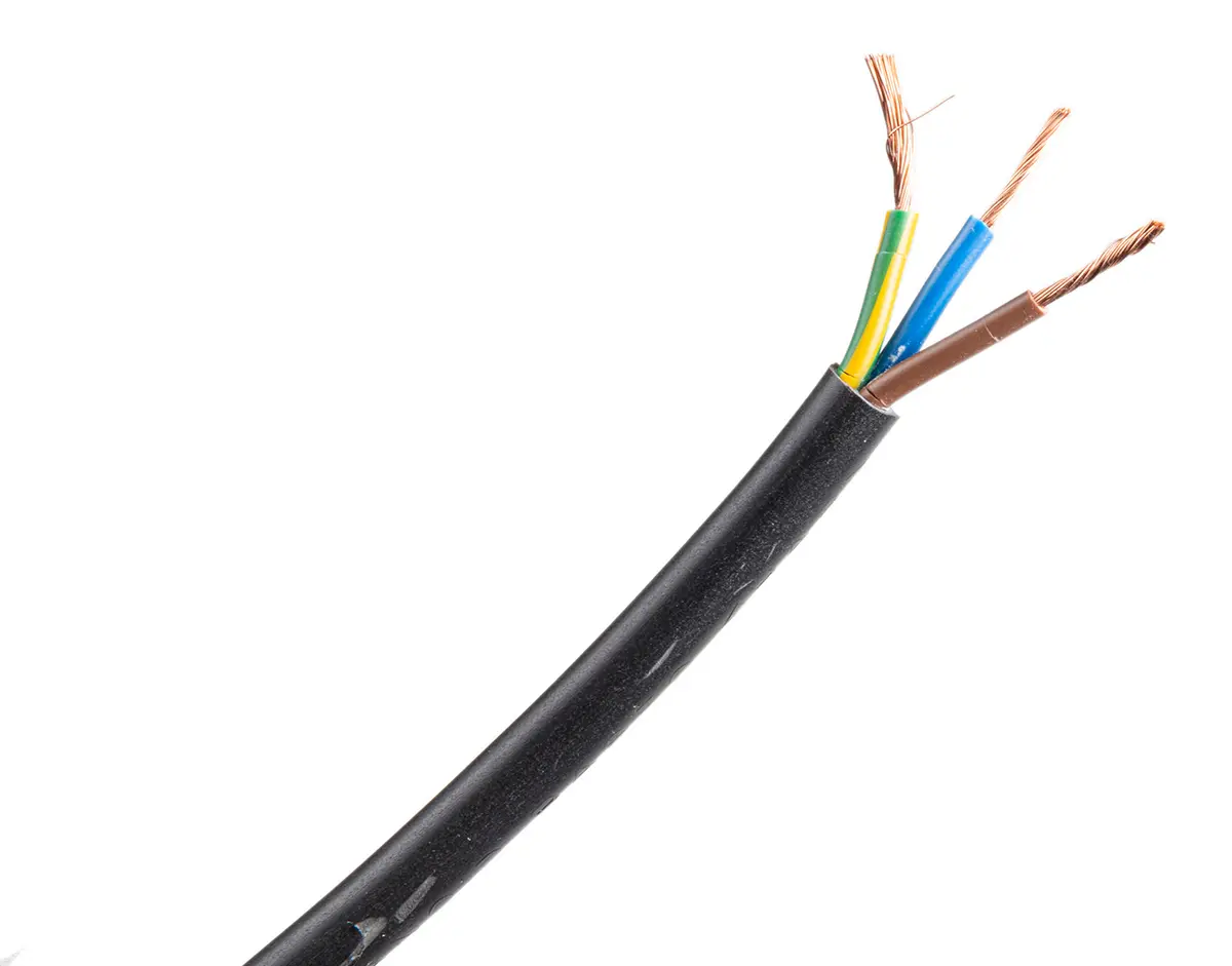 RS PRO H05VV-F Netzkabel, 3-adrig Schwarz /Ø 6.47 mm Außen-ø , 100 m 70 °C, 300 V, 500 V, Polyvinylchlorid