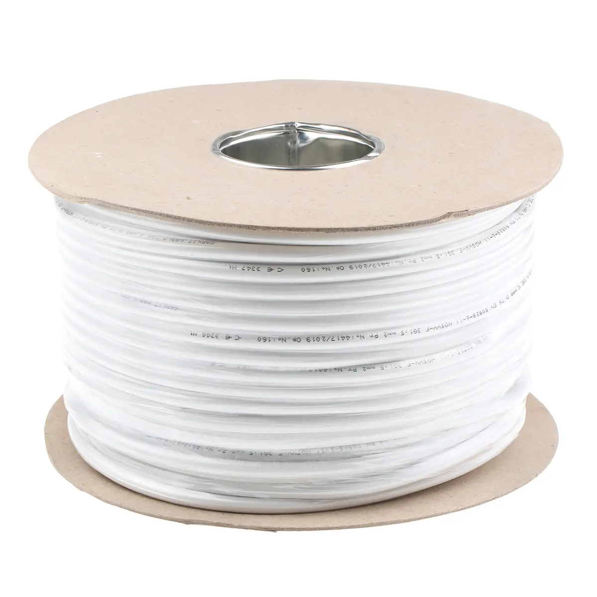 Produktfoto 1 von RS PRO H05VV-F Netzkabel, 3-adrig Weiß /Ø 7.99 mm Außen-ø , 100 m 70 °C, 300 V, 500 V, Polyvinylchlorid