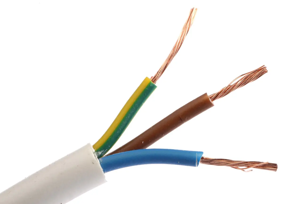 Produktfoto 1 von RS PRO H05VV-F Netzkabel, 3-adrig Weiß /Ø 9.7 mm Außen-ø , 100 m 70 °C, 300 V, 500 V, Polyvinylchlorid