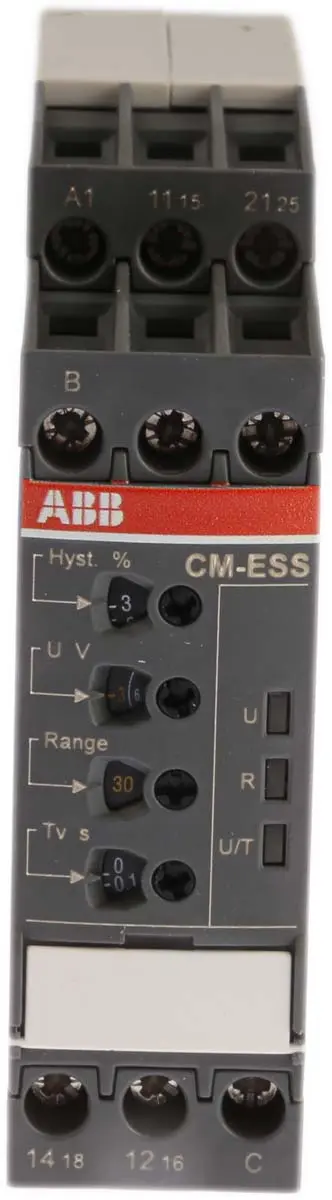 Produktfoto 1 von ABB CM-ESS Überwachungsrelais 3→30 V, 6→60 V, 30→300 V, 60→600 V 1-phasig, 2-poliger