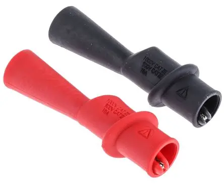 Produktfoto 1 von Fluke Vernickelte 8 mm Krokodilklemme, Schwarz, Rot, 10A Isoliert