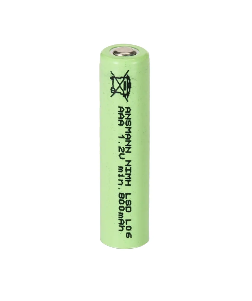 Produktfoto 1 von Ansmann AAA-Akku, Nickel-Metallhydrid, 1.2 V, 800 mAh, 55 °C, -20 °C