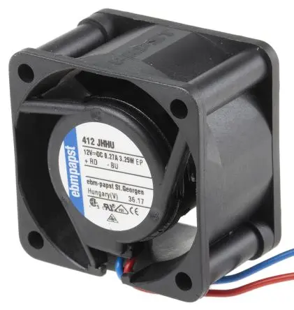 Produktfoto 1 von ebm-papst 400 Axiallüfter, Kugel, 12V dc / 3.3 W, 13000 U/min, 24 m³/h IP54 40 mm 4mm 25 mm